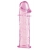 Гладкая розовая насадка с усиками под головкой - 12,5 см. - Toyfa Basic - в Уфе купить с доставкой