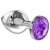 Малая серебристая анальная пробка Diamond Purple Sparkle Small с фиолетовым кристаллом - 7 см. - Lola Games - купить с доставкой в Уфе