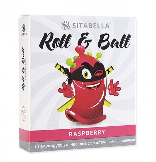 Стимулирующий презерватив-насадка Roll   Ball Raspberry - Sitabella - купить с доставкой в Уфе