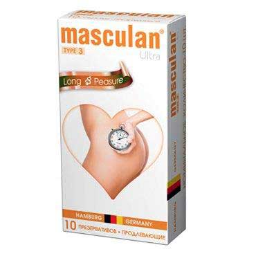 Розовые презервативы Masculan Ultra Long Pleasure с колечками, пупырышками и продлевающим эффектом - 10 шт. - Masculan - купить с доставкой в Уфе