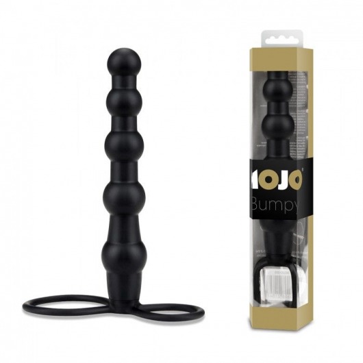 Черная ёлочка-насадка для двойного проникновения Mojo Bumpy - 15 см. - Seven Creations - в Уфе купить с доставкой