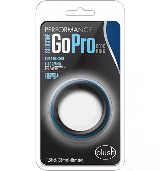 Черно-синее эрекционное кольцо Silicone Go Pro Cock Ring - Blush Novelties - в Уфе купить с доставкой