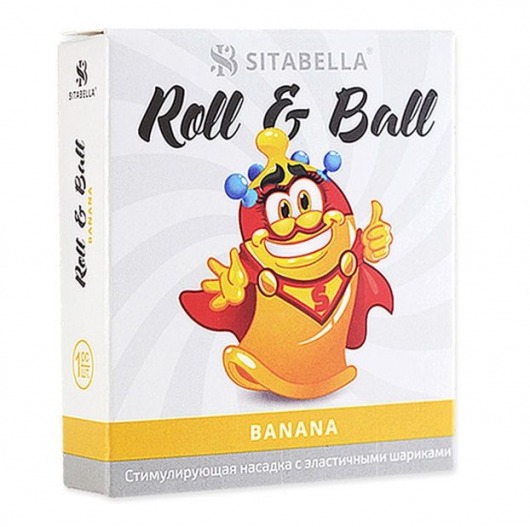 Стимулирующий презерватив-насадка Roll   Ball Banana - Sitabella - купить с доставкой в Уфе