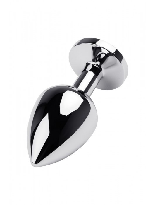 Серебристая коническая анальная пробка с красным кристаллом - 8 см. - ToyFa - купить с доставкой в Уфе