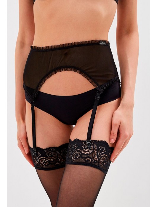 Дерзкий полупрозрачный пояс-сеточка для чулок - Le Frivole купить с доставкой