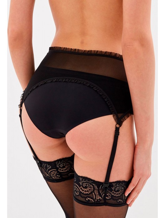 Дерзкий полупрозрачный пояс-сеточка для чулок - Le Frivole купить с доставкой