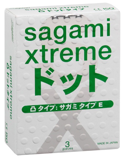 Презервативы Sagami Xtreme SUPER DOTS с точками - 3 шт. - Sagami - купить с доставкой в Уфе