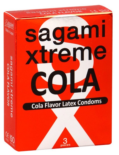 Ароматизированные презервативы Sagami Xtreme COLA - 3 шт. - Sagami - купить с доставкой в Уфе