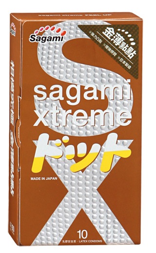 Презервативы Sagami Xtreme FEEL UP с точечной текстурой и линиями прилегания - 10 шт. - Sagami - купить с доставкой в Уфе