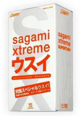 Ультратонкие презервативы Sagami Xtreme SUPERTHIN - 15 шт. - Sagami - купить с доставкой в Уфе