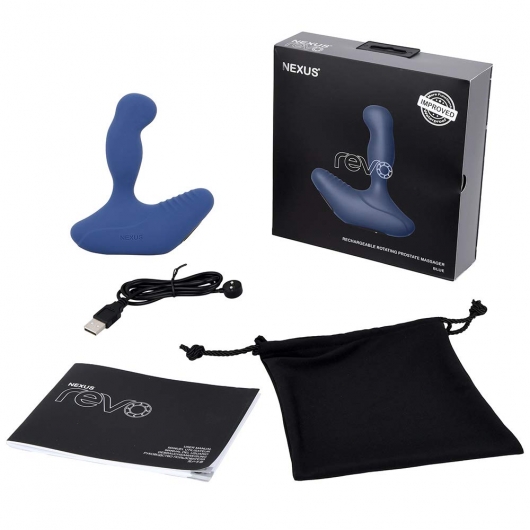 Синий вибромассажер простаты NEXUS REVO 2.0 с вращающейся головкой - Nexus Range - в Уфе купить с доставкой