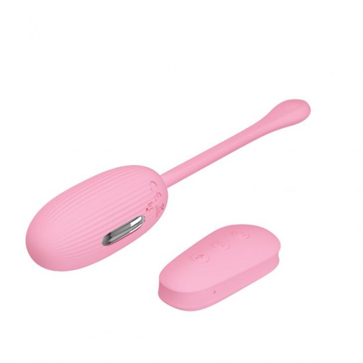 Нежно-розовое виброяйцо с функцией электростимуляции Shock Fun - Baile - купить с доставкой в Уфе