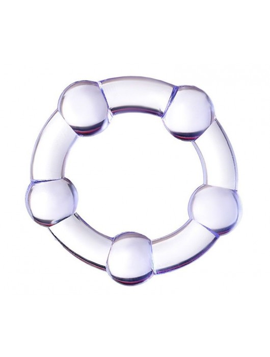 Фиолетовое эрекционное кольцо на пенис с бусинами - Штучки-дрючки - в Уфе купить с доставкой