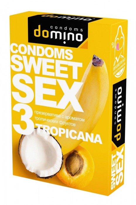 Презервативы для орального секса DOMINO Sweet Sex с ароматом тропических фруктов - 3 шт. - Domino - купить с доставкой в Уфе