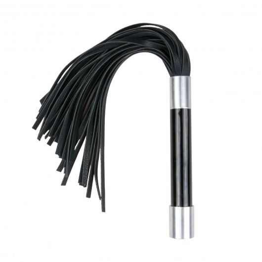 Черная плеть Easytoys Flogger With Metal Grip - 38 см. - Easy toys - купить с доставкой в Уфе