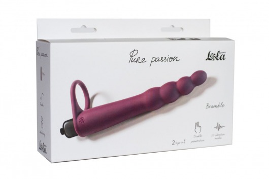 Бордовая вибронасадка для двойного проникновения Bramble - 16,5 см. - Lola Games - купить с доставкой в Уфе