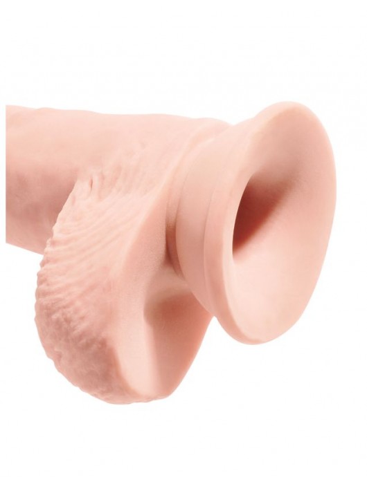 Телесный фаллоимитатор на присоске 10  Triple Density Fat Cock with Balls - 27,9 см. - Pipedream