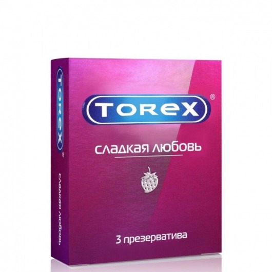 Презервативы Torex  Сладкая любовь  с ароматом клубники - 3 шт. - Torex - купить с доставкой в Уфе