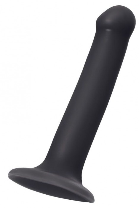 Черный фаллос на присоске Silicone Bendable Dildo M - 18 см. - Strap-on-me - купить с доставкой в Уфе