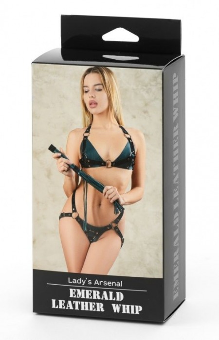 Плеть изумрудного цвета Ladys Arsenal с гладкой ручкой - 45 см. - БДСМ Арсенал - купить с доставкой в Уфе