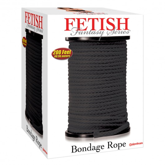 Черная веревка для связывания Bondage Rope - 60,9 м. - Pipedream - купить с доставкой в Уфе