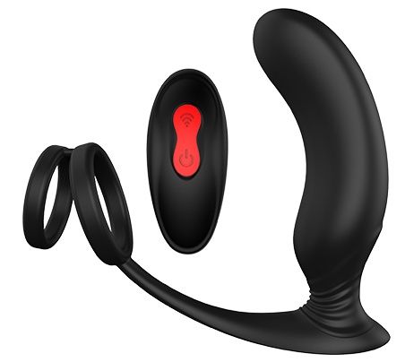 Черный массажер простаты REMOTE P-PLEASER - Dream Toys - в Уфе купить с доставкой