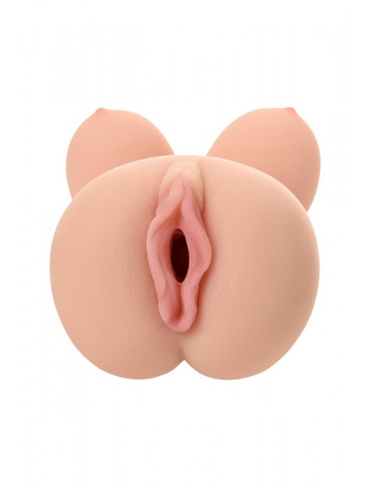 Телесный вибромастурбатор-вагина Clara OnaHole с имитацией груди - KOKOS - в Уфе купить с доставкой