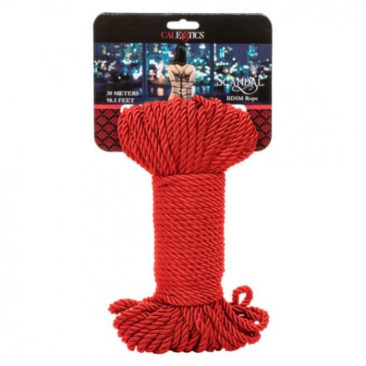 Красная веревка для связывания BDSM Rope - 30 м. - California Exotic Novelties - купить с доставкой в Уфе