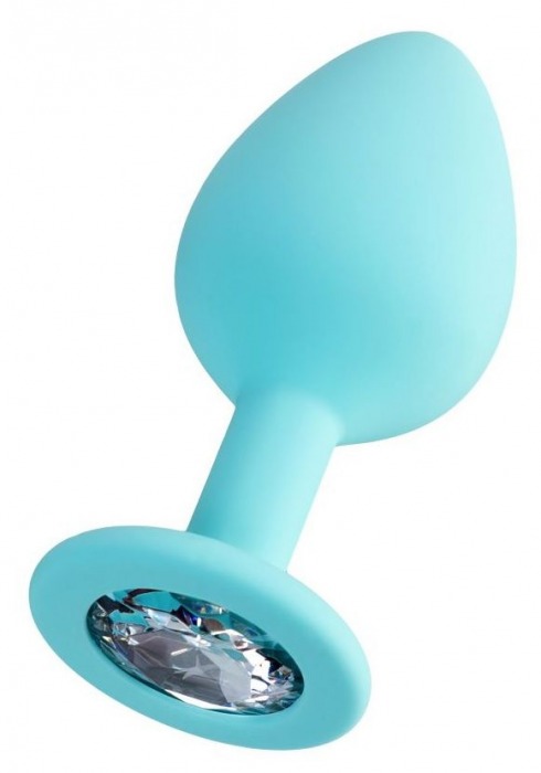 Мятная анальная втулка Brilliant с прозрачным кристаллом - 8 см. - ToyFa - купить с доставкой в Уфе