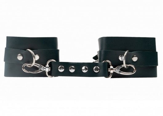 Изумрудные кожаные наручники - Джага-Джага - купить с доставкой в Уфе
