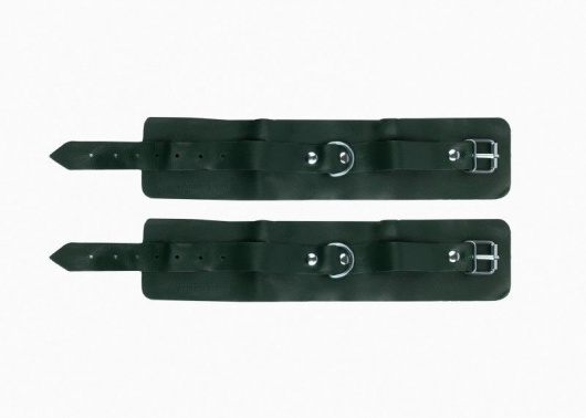 Изумрудные кожаные наручники - Джага-Джага - купить с доставкой в Уфе