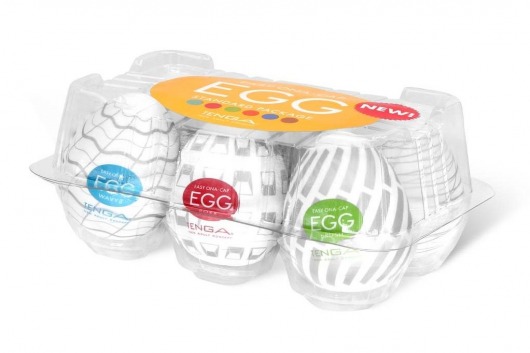 Набор из 6 мастурбаторов Tenga EGG Easy Beat с различным рельефом - Tenga - в Уфе купить с доставкой