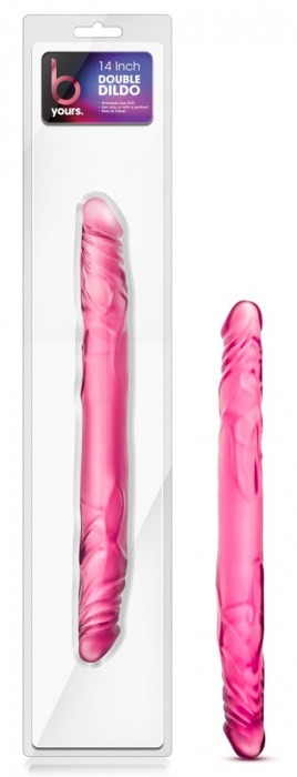 Розовый двусторонний фаллоимитатор 14 Double Dildo - 35,5 см. - Blush Novelties
