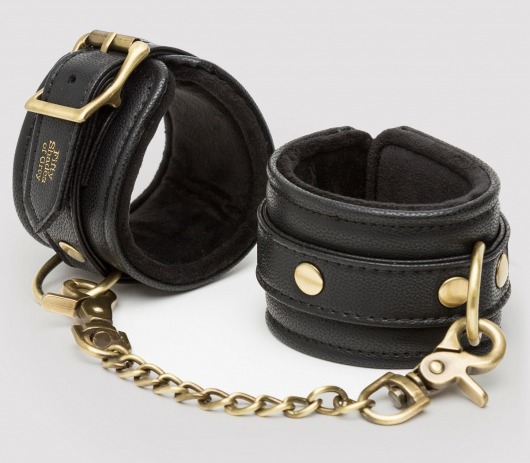 Черные наручники Bound to You Faux Leather Wrist Cuffs - Fifty Shades of Grey - купить с доставкой в Уфе