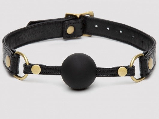 Черный кляп-шар Bound to You Faux Leather Ball Gag - Fifty Shades of Grey - купить с доставкой в Уфе