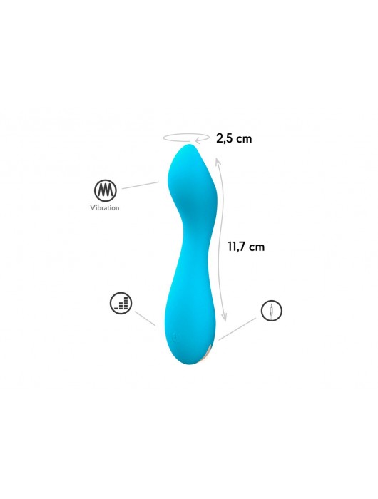 Голубой мини-вибратор Tarvos - 11,7 см. - Le Frivole