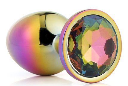 Голографическая анальная втулка с радужным кристаллом - 7,1 см. - Dream Toys - купить с доставкой в Уфе