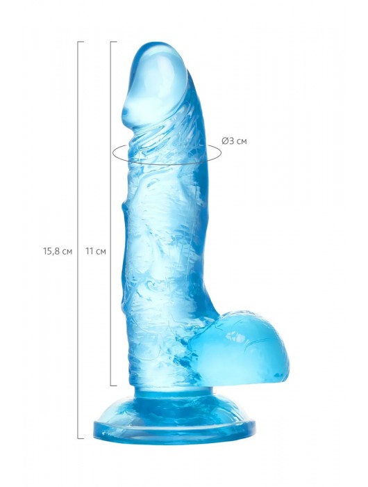Голубой реалистичный фаллоимитатор Indy - 15,8 см. - A-toys