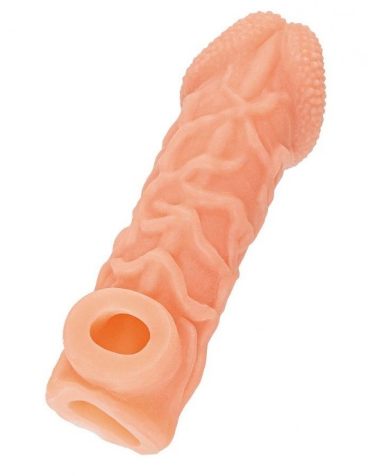 Телесная закрытая насадка с венками Cock Sleeve Size S - 13,8 см. - KOKOS - в Уфе купить с доставкой Телесная закрытая насадка с венками Cock Sleeve Size S - 13,8 см. - KOKOS - в Уфе купить с доставкой