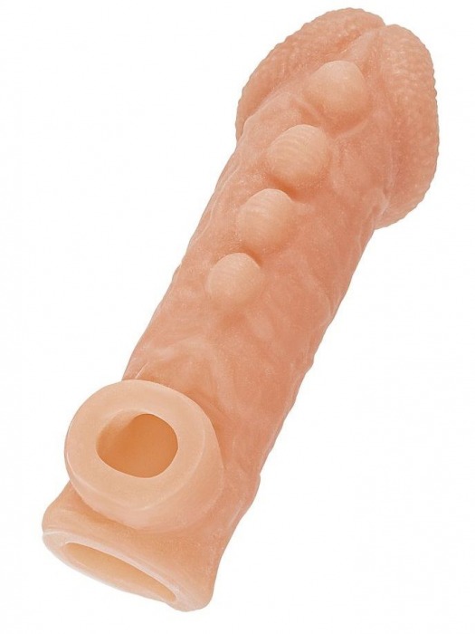 Телесная закрытая насадка с шишечками Cock Sleeve Size S - 13,8 см. - KOKOS - в Уфе купить с доставкой