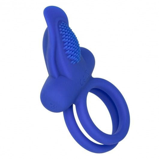 Синее перезаряжаемое эрекционное кольцо Silicone Rechargeable Dual Pleaser Enhancer - California Exotic Novelties - в Уфе купить с доставкой