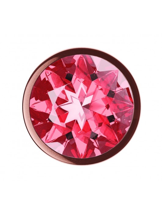 Пробка цвета розового золота с малиновым кристаллом Diamond Ruby Shine L - 8,3 см. - Lola Games - купить с доставкой в Уфе