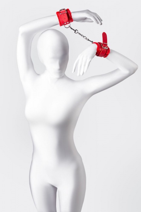 Красные наручники Anonymo из искусственной кожи - ToyFa - купить с доставкой в Уфе