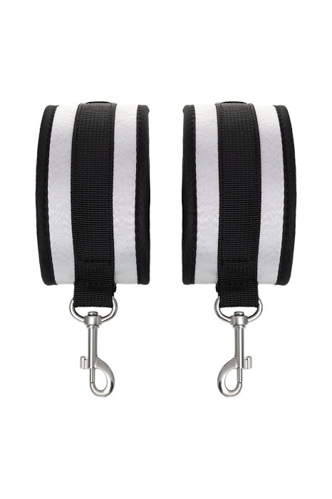 Серебристо-черные наручники Anonymo - ToyFa - купить с доставкой в Уфе