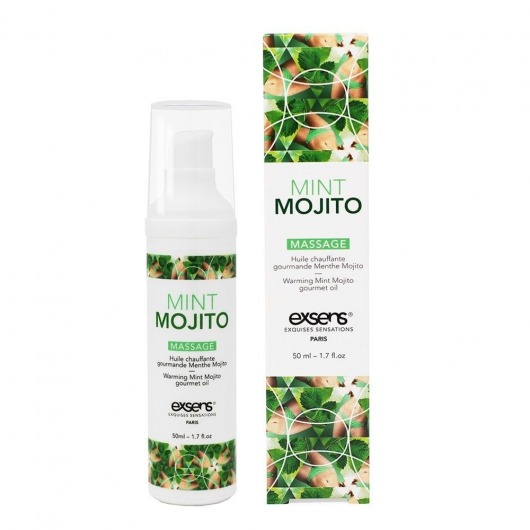 Разогревающее массажное масло с ароматом мохито Gourmet Mint Mojito - 50 мл. - Exsens - купить с доставкой в Уфе