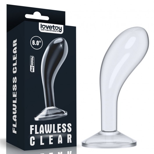 Прозрачный стимулятор простаты Flawless Clear Prostate Plug - 15 см. - Lovetoy - в Уфе купить с доставкой