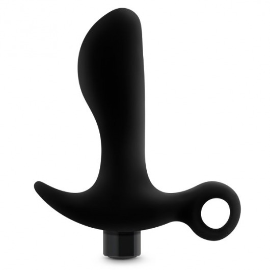 Черный анальный вибратор Silicone Vibrating Prostate Massager 01 - 10,8 см. - Blush Novelties - в Уфе купить с доставкой