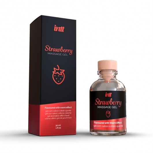 Массажный гель с ароматом клубники Strawberry - 30 мл. - INTT - купить с доставкой в Уфе