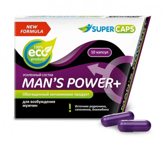 Возбуждающее средство для мужчин Mans Power plus - 10 капсул (0,35 гр.) +1 в подарок - SuperCaps - купить с доставкой в Уфе