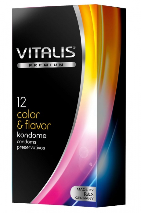 Цветные ароматизированные презервативы VITALIS PREMIUM color   flavor - 12 шт. - Vitalis - купить с доставкой в Уфе